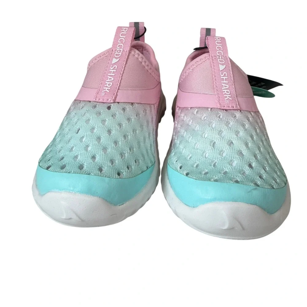 Rugged Shark Water Shoes Girls Size‎ 7 Pink Aqua Beach Swim Lightweight Trendy